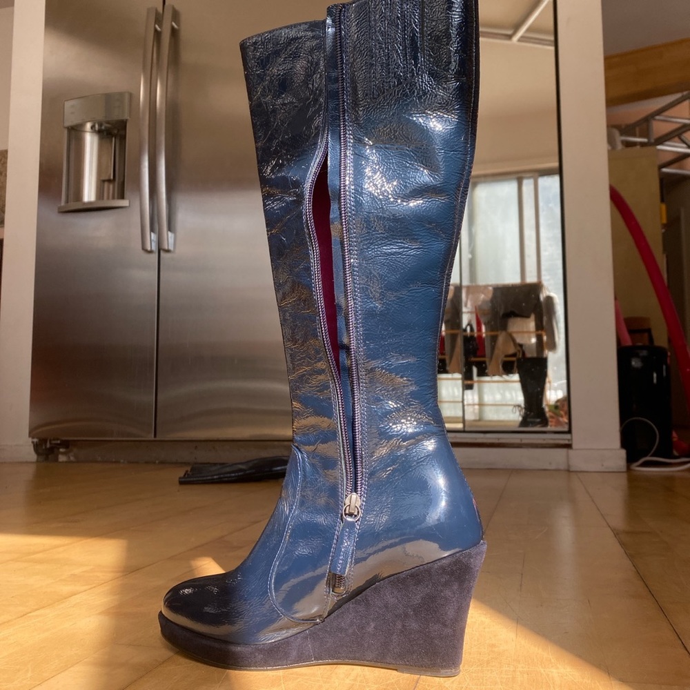 WEDGE LEATHER BOOTS